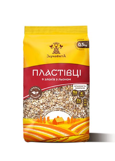 Пластівці 9 злаків з льоном