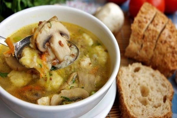 Buckwheat Soup with Mushrooms